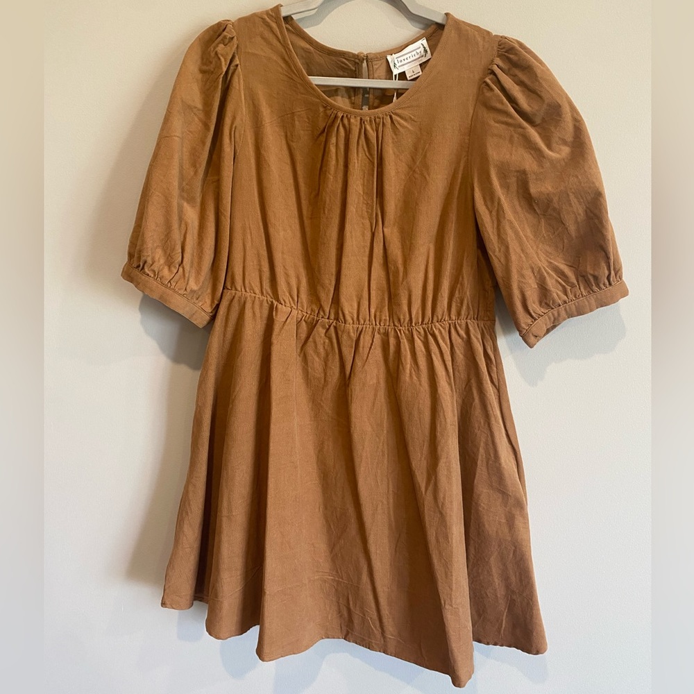 Camel baby doll dress